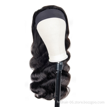 12A body wave headband wig  top quality Wholesale price Human Hair Cuticle Aligned Hair Free Sample Silky Brazilian Hair wig